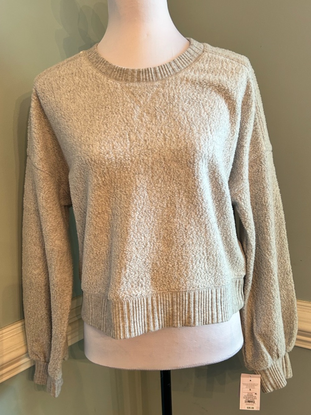 Auden Cream Bouclé Crewneck Sweater
